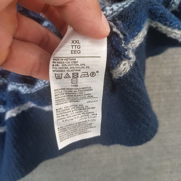 Old Navy Sweater Vest Women XXL Fair Isle Academia Minimal V Neck Cardigan - Picture 4 of 8